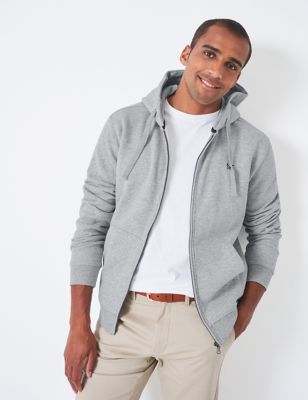 Crew Clothing Men's Cotton Rich Zip Up Hoodie - M - Grey, Grey