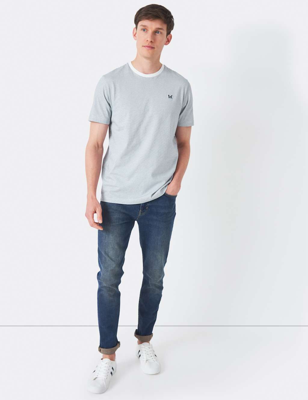 Pure Cotton Striped Crew Neck T-Shirt image 2
