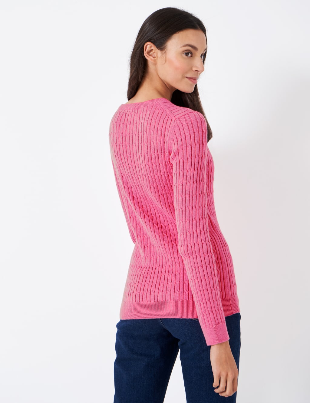 Cotton Rich Cable Knit Jumper with Cashmere image 3