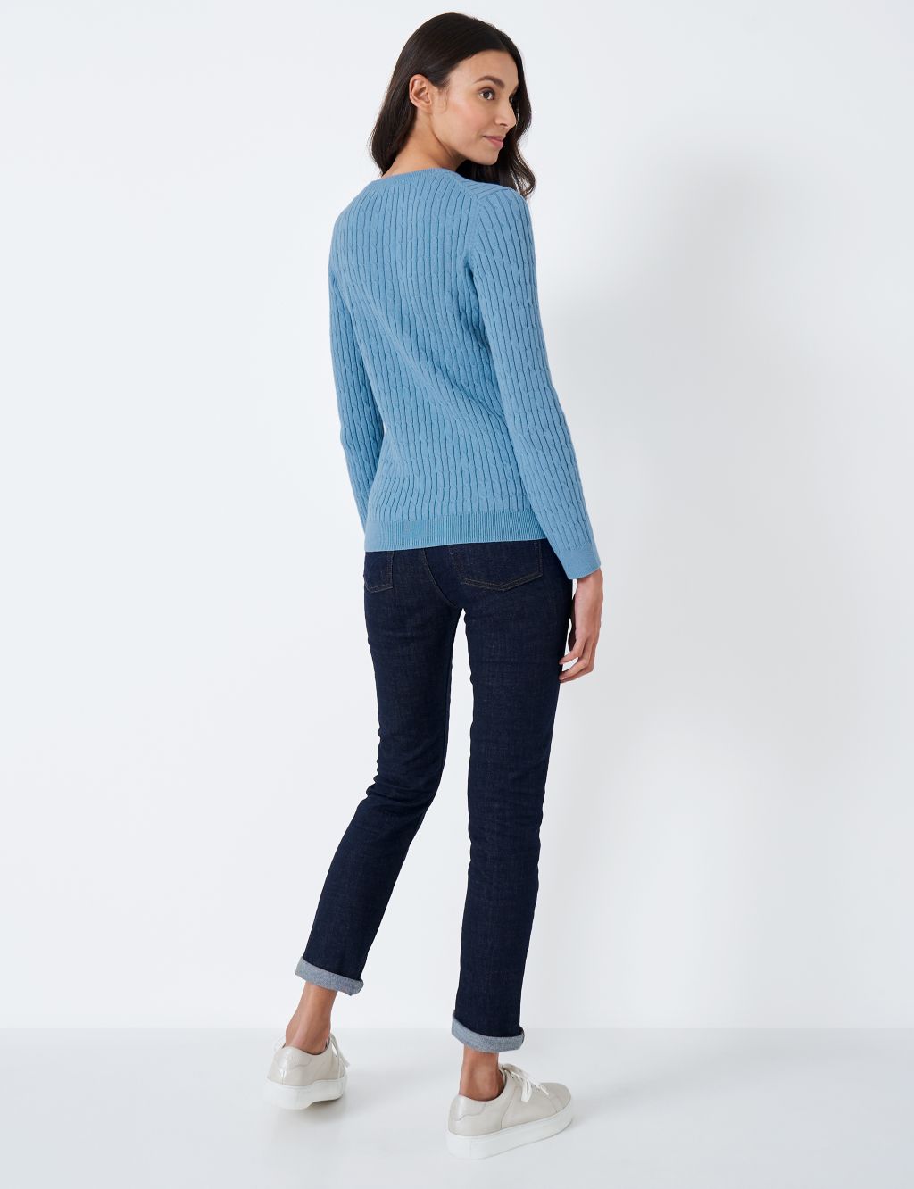 Cotton Rich Cable Knit Jumper with Cashmere image 3