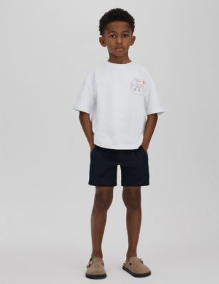 Reiss Boy's Pure Cotton Graphic T-Shirt (3-14 Yrs) - 11-12 - White Mix, White Mix
