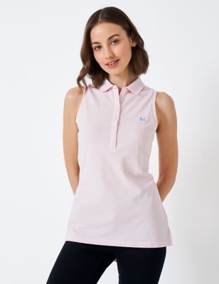 Crew Clothing Womens Pure Cotton Polo Top - 8 - Light Pink, Light Pink