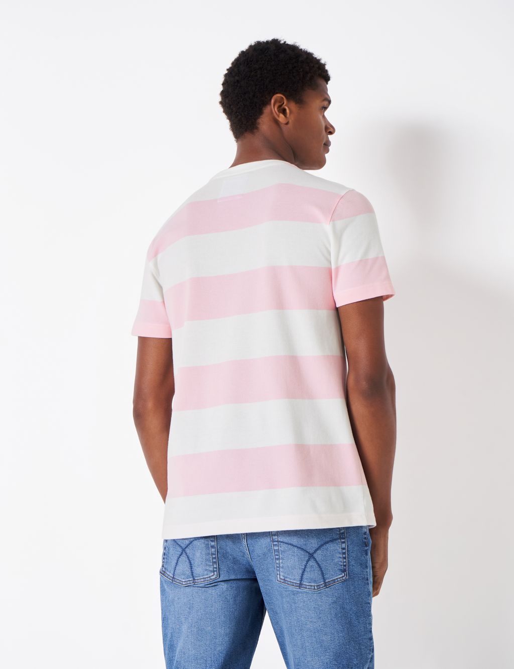 Pure Cotton Striped Pique T-Shirt image 3