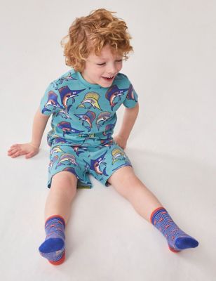 Crew Clothing Boy's Pure Cotton Swordfish Pyjamas (3-9 Yrs) - 4-5 Y - Aqua Mix, Aqua Mix