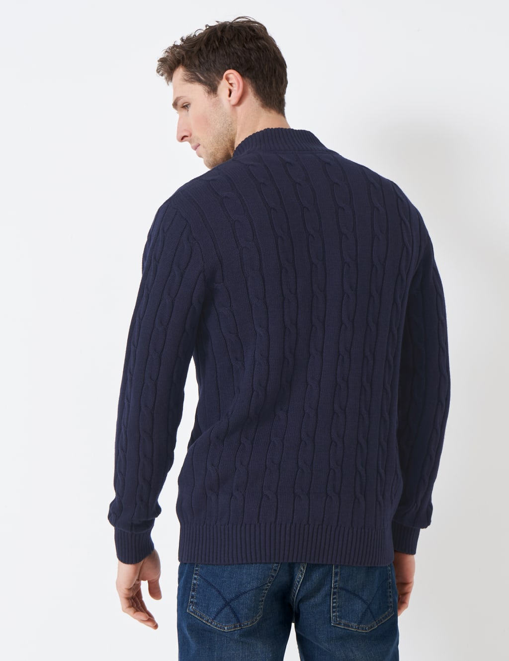 Cotton Blend Textured Half Zip Jumper image 3