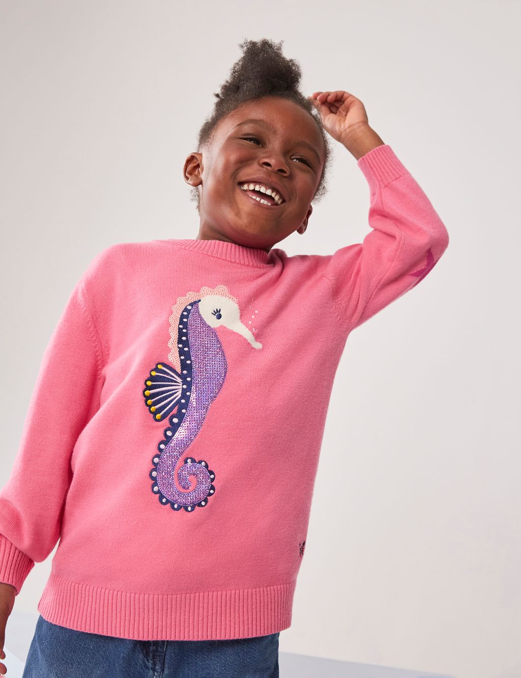 Seahorse Sparkly Knitted Jumper (3-12 Yrs)