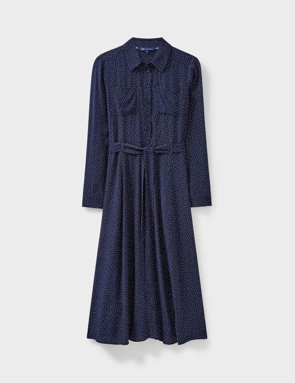 Polka Dot Tie Waist Midi Shirt Dress image 2