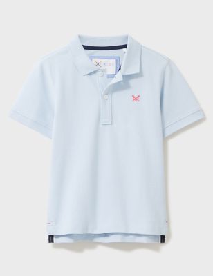 Crew Clothing Boy's Pure Cotton Polo Shirt (3-12 Yrs) - 7-8 Y - Light Blue, Light Blue