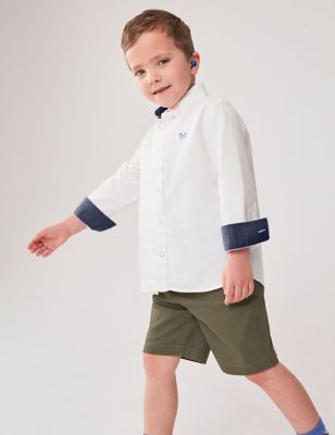 Crew Clothing Boy's Pure Cotton Oxford Shirt (3-12 Yrs) - 5-6 Y - White, White