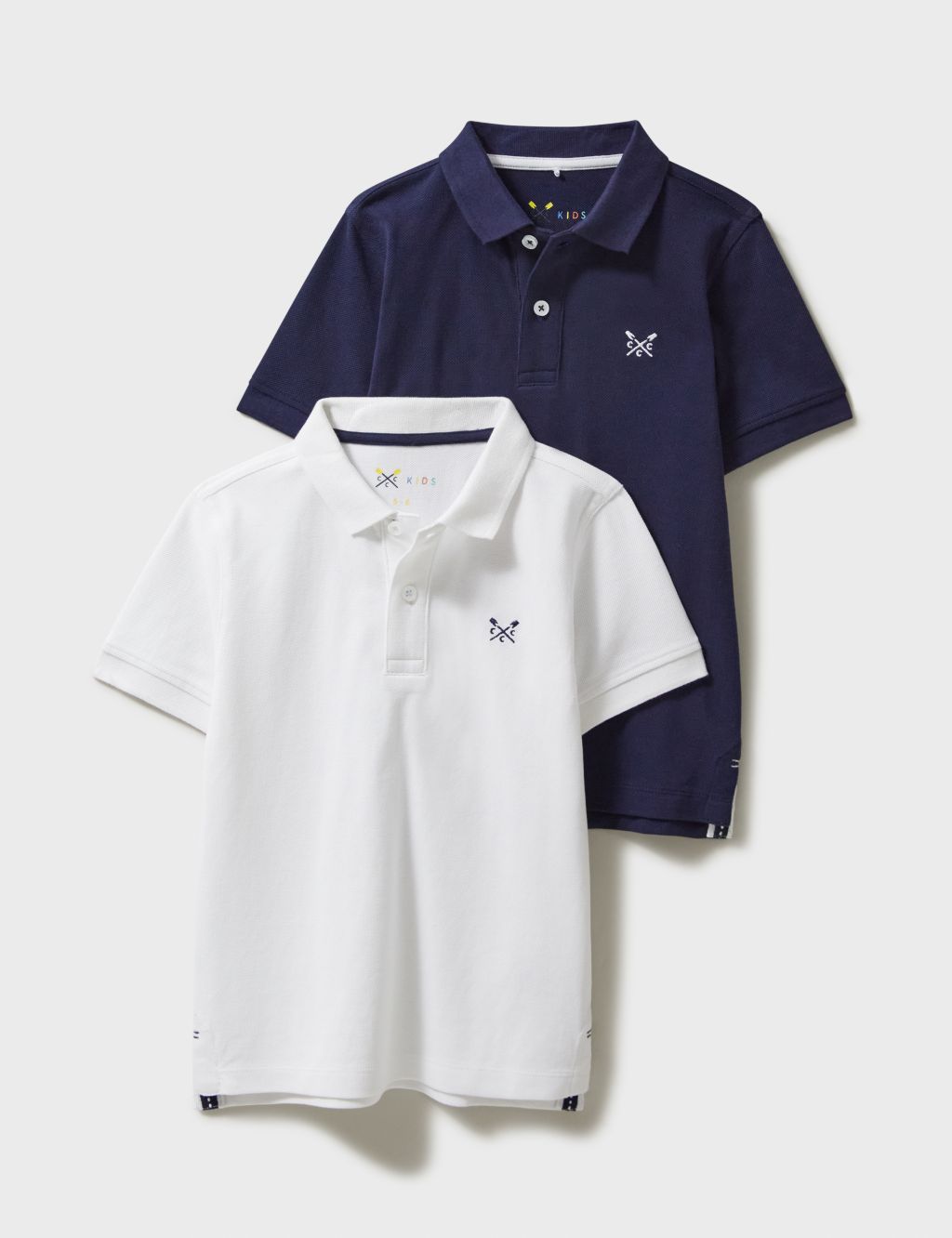 2pk Pure Cotton Plain Polo Shirts (3-12 Yrs)