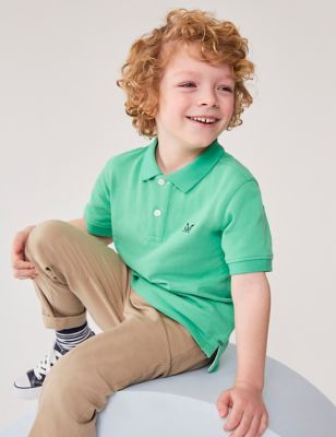 Crew Clothing Boy's Pure Cotton Polo Shirt (3-12 Yrs) - 11-12 - Green, Green