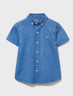 Crew Clothing Boy's Pure Cotton Chambray Shirt (3-12 Yrs) - 3-4 Y - Denim, Denim