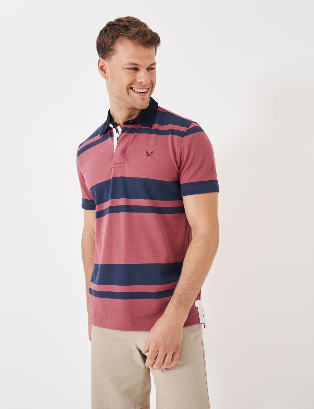 Pure Cotton Striped Short Sleeve Rugby Top