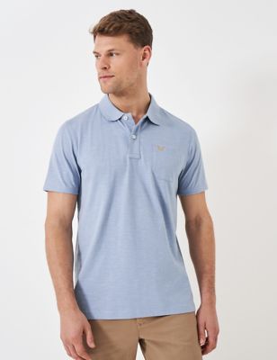 Crew Clothing Mens Pure Cotton Polo Shirt - XXXL - Light Blue, Light Blue