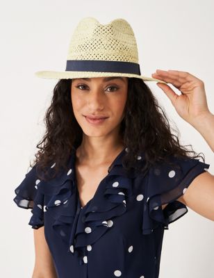 Crew Clothing Women's Woven Trilby Hat - Natural, Natural