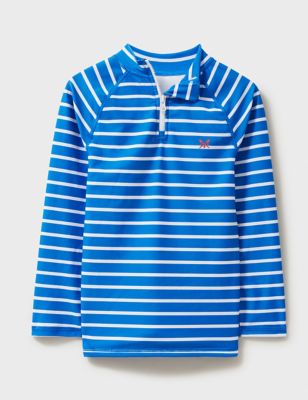 Crew Clothing Boy's Striped Long Sleeve Rash Vest (3-9 Yrs) - 7-8 Y - Blue Mix, Blue Mix