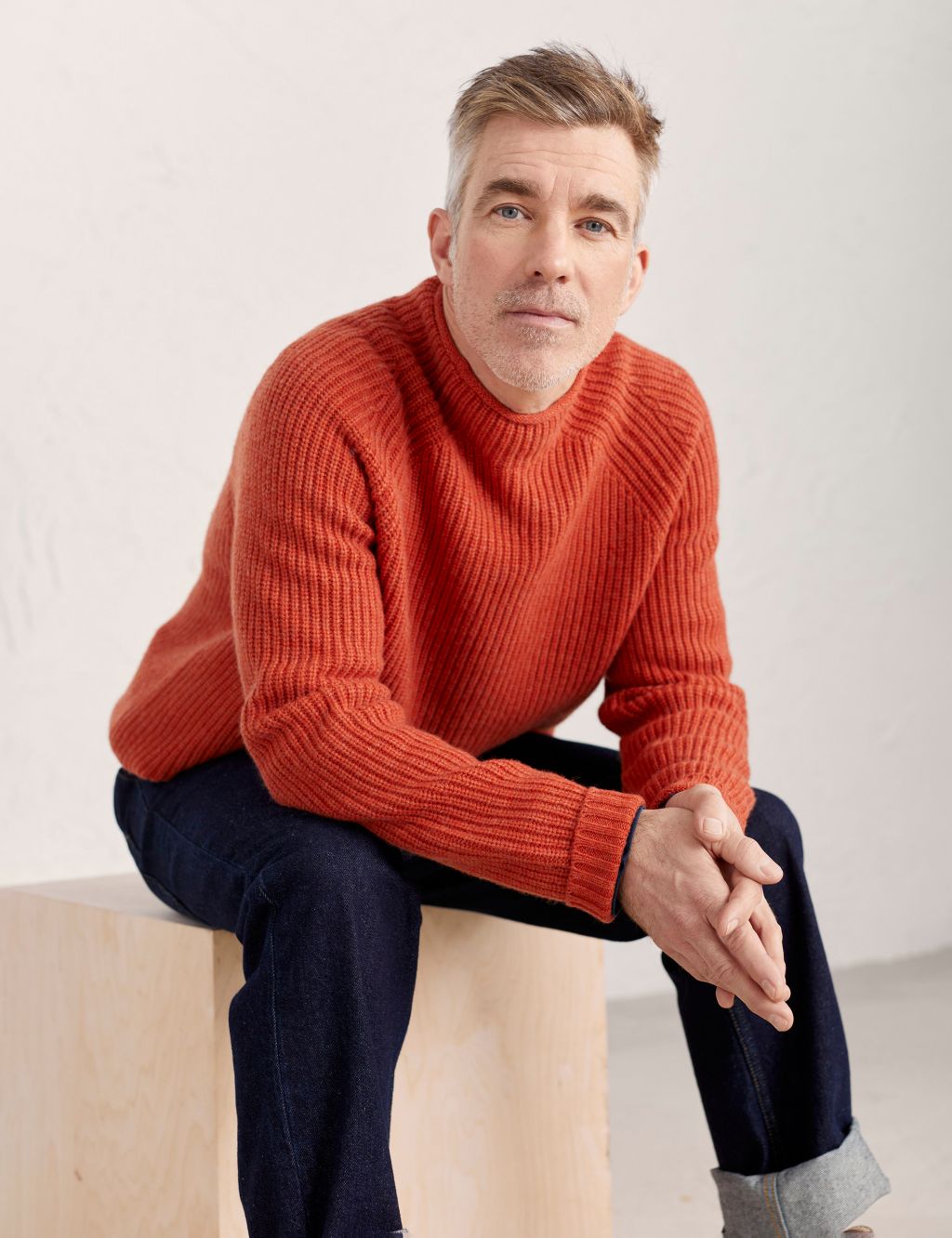 Lambswool Rich Ribbed High Neck Jumper