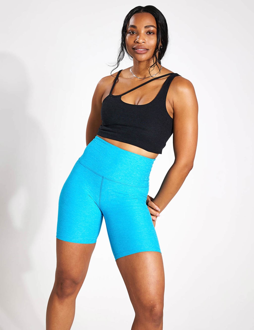 Spacedye High Waisted Yoga Shorts image 1