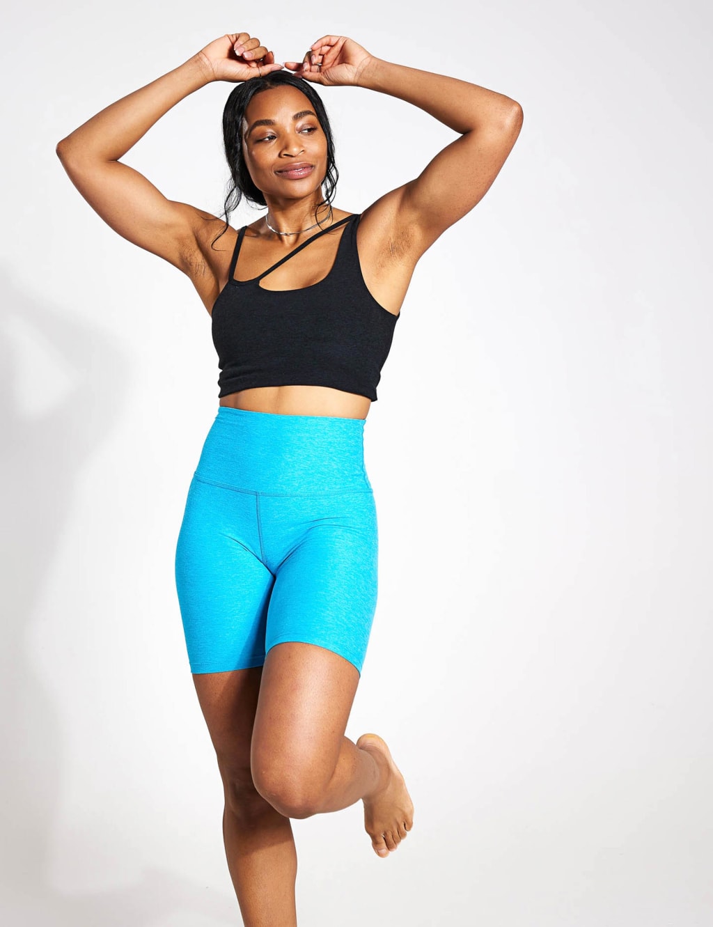Spacedye High Waisted Yoga Shorts image 3