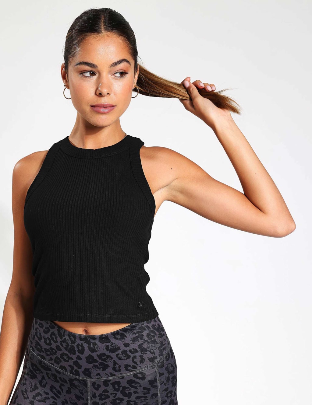 Harmony Cotton Rich Ribbed Cropped Vest Top image 1