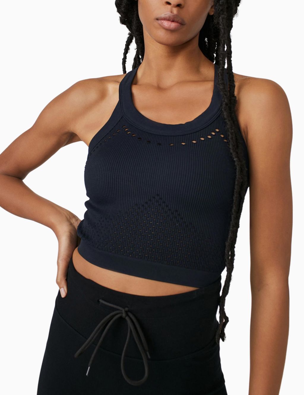 Serendipity Rib Knitted Twist Back Crop Top image 1