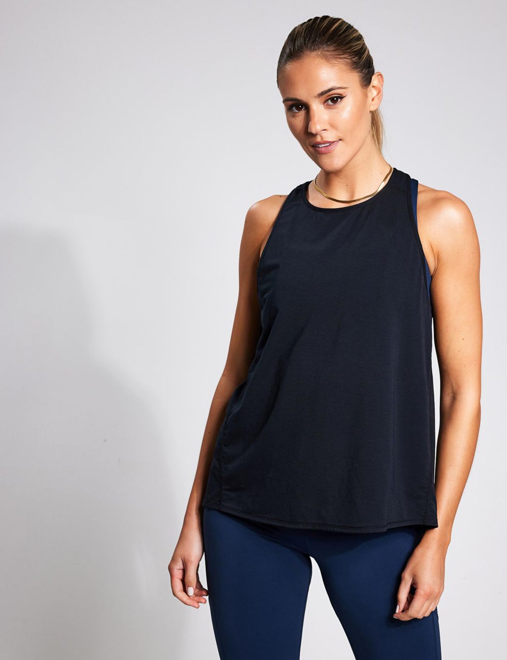 Motion Crew Neck Tie Back Relaxed Vest Top image 1