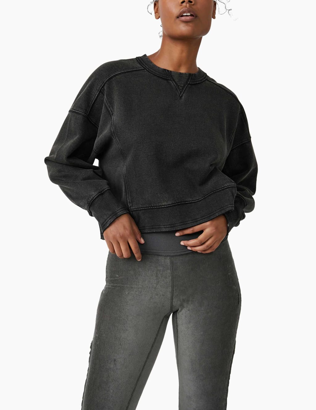 Intercept Crew Neck Crop Sweatshirt image 1