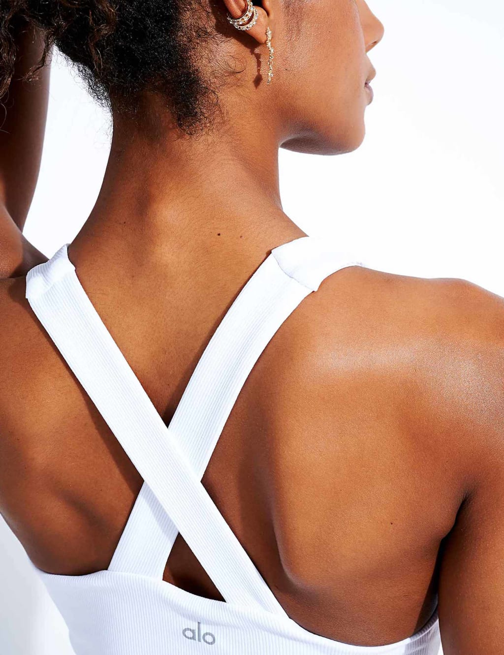 Elevate Rib V-Neck Cross Back Vest Top image 3