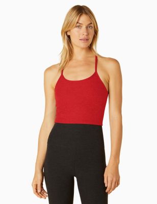 Beyond Yoga Womens Spacedye Racer Back Crop Top - XL - Red, Red,Teal Green