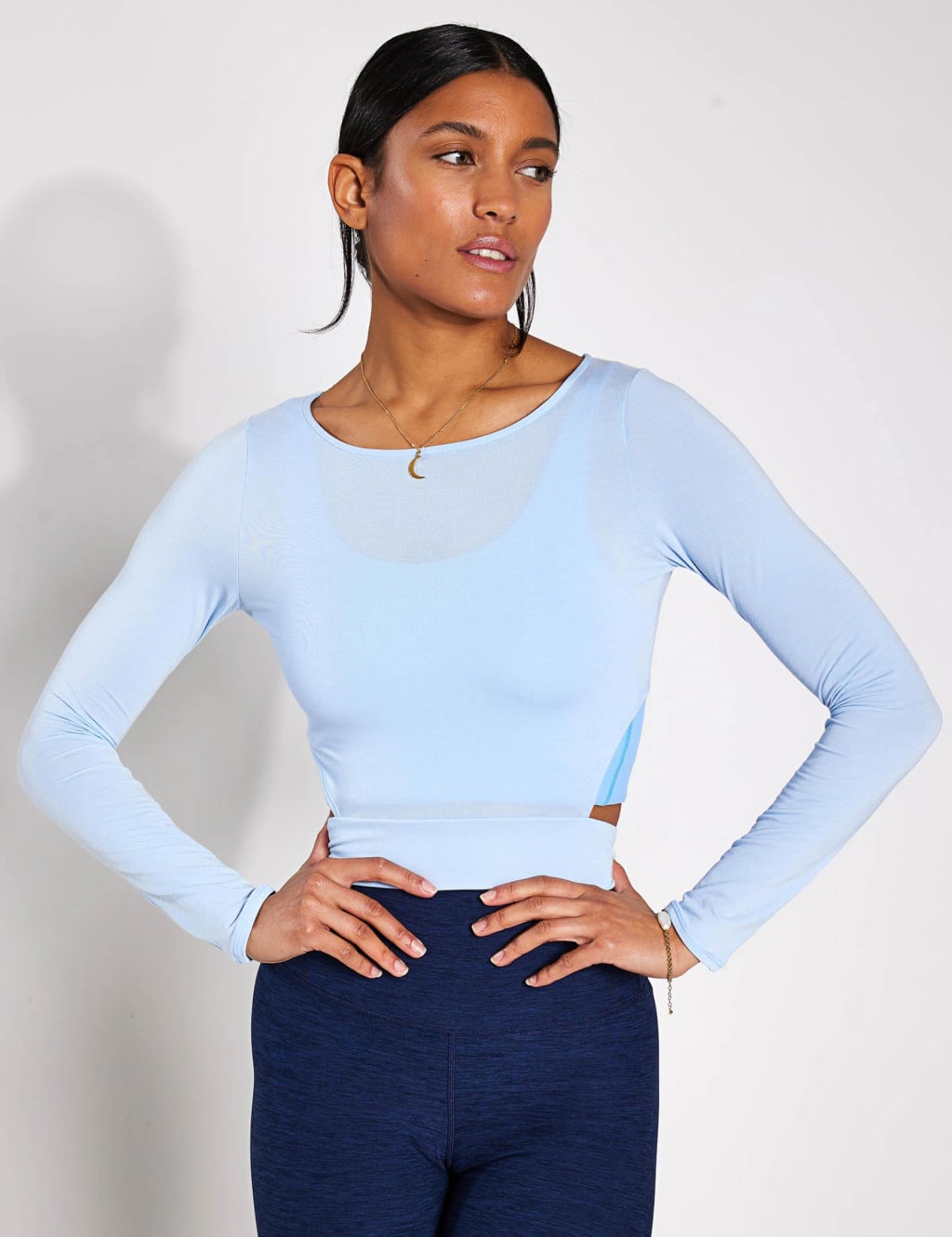 Grace Crew Neck Tie Waist Crop Top image 1