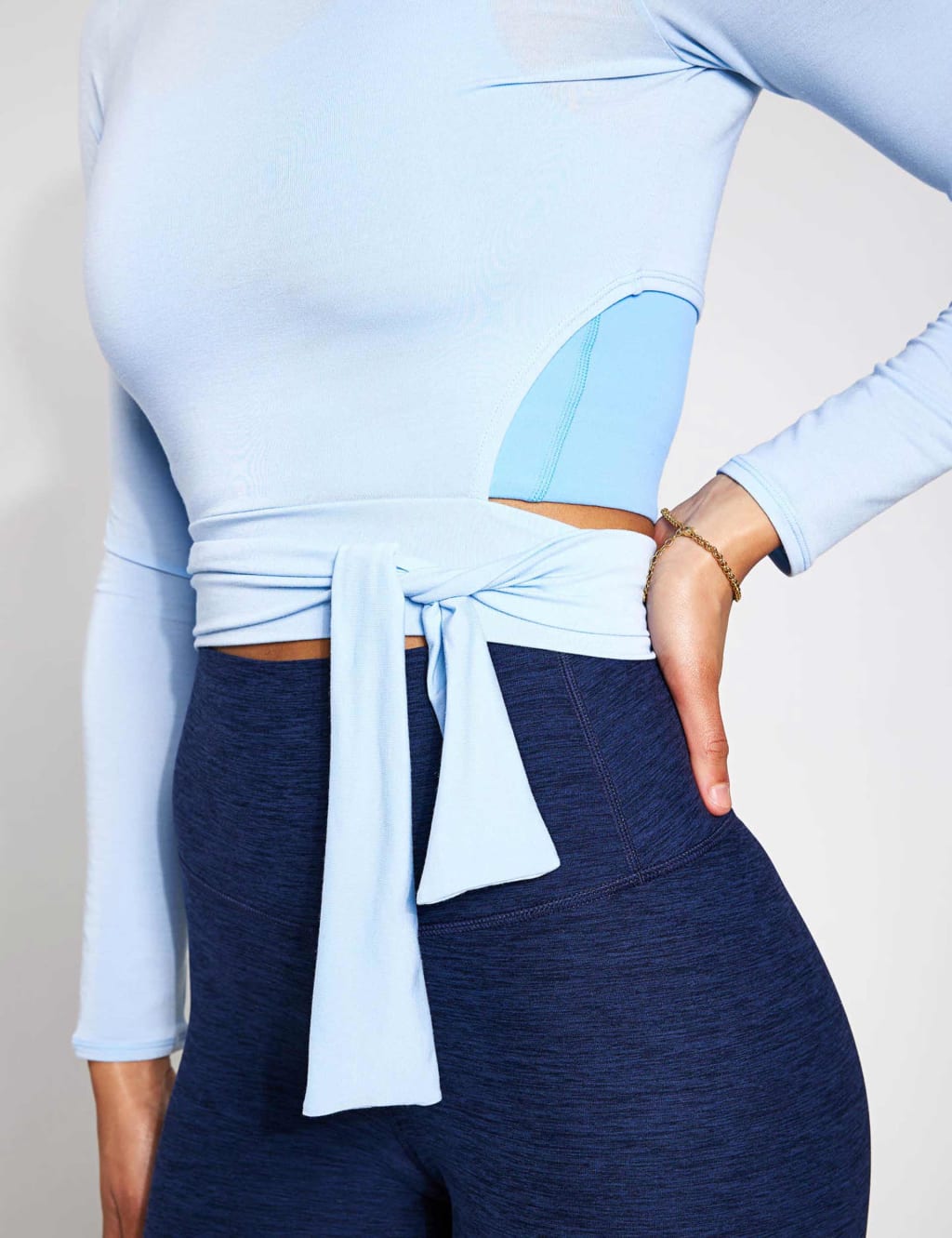 Grace Crew Neck Tie Waist Crop Top image 5