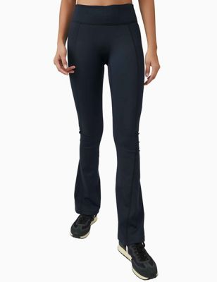 Fp Movement Womens Resilience High Waisted Slim Flared Joggers - Black, Black