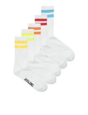 5pk Cotton Rich Striped Socks (1-9 Yrs)