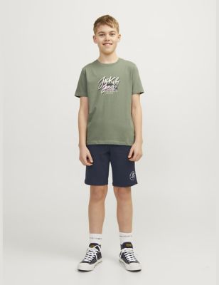Jack & Jones Junior Boy's Pure Cotton Shorts (8-16 Yrs) - 10y - Navy, Navy,Black