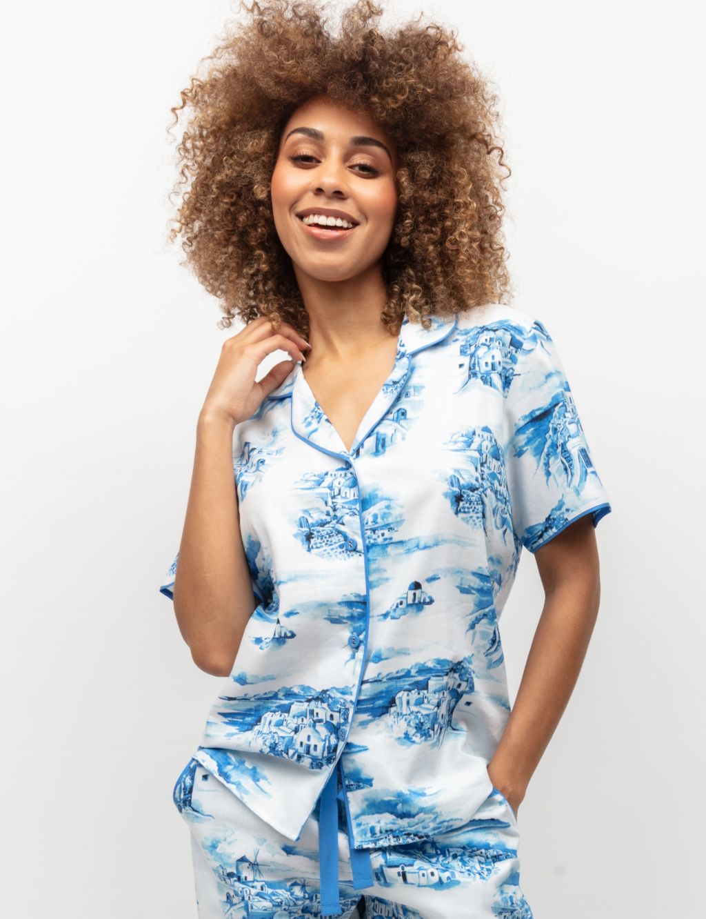 Cotton Modal Printed Pyjama Top