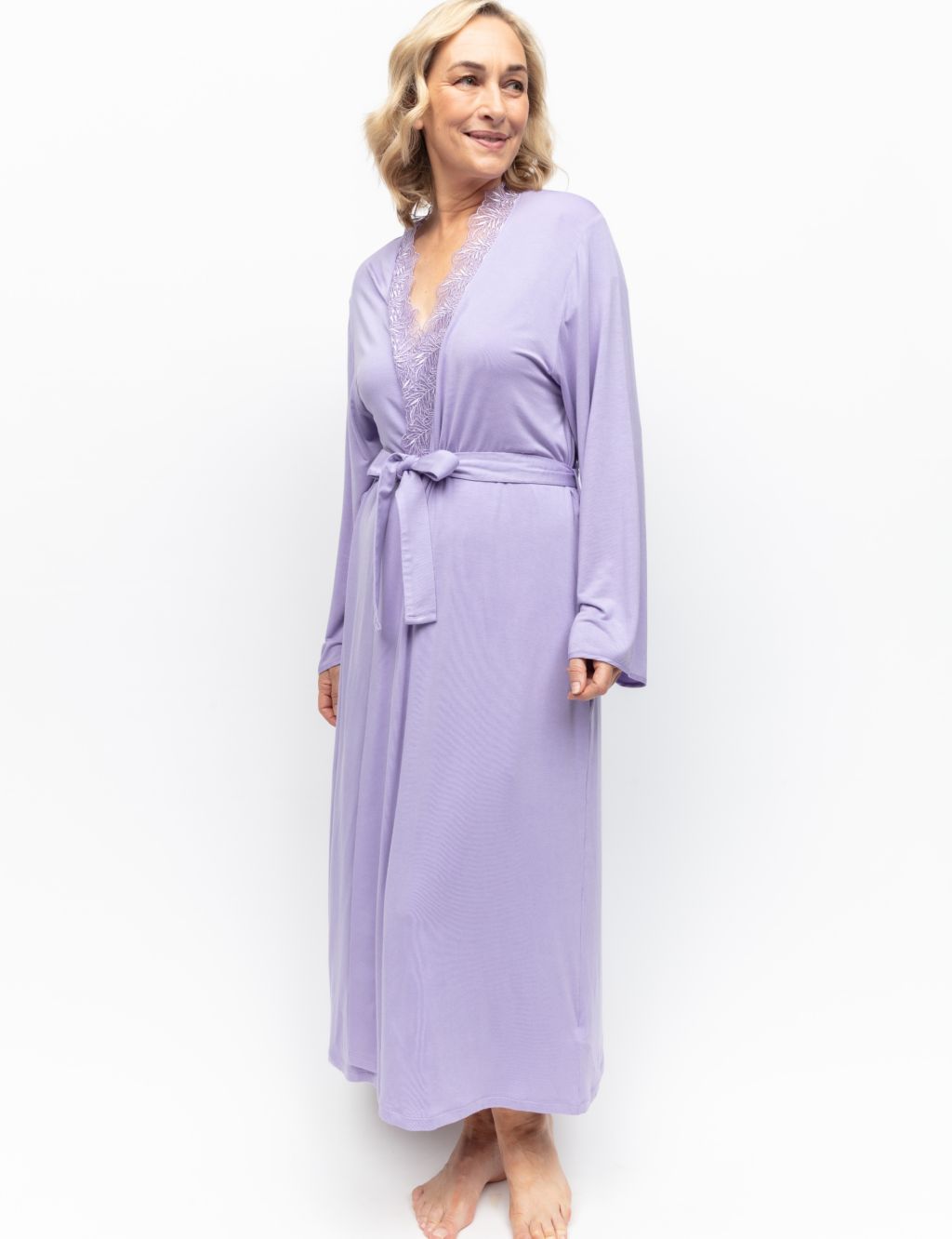 Jersey Lace Trim Dressing Gown