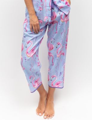 Cyberjammies Women's Cotton Modal Print Cropped Pyjama Bottoms - 12 - Light Blue Mix, Light Blue Mix