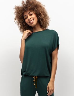Cyberjammies Womens Modal Rich Pyjama Top - 28 - Dark Green, Dark Green