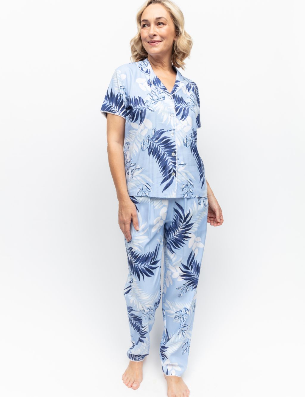Cotton Modal Leaf Print Pyjama Set