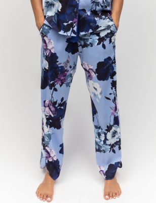 Cyberjammies Womens Cotton Modal Floral Pyjama Bottoms - 8 - Blue Mix, Blue Mix