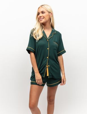 Cyberjammies Women's Modal Rich Shortie Set - 26 - Dark Green, Dark Green