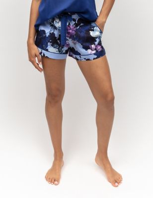 Cyberjammies Womens Cotton Modal Floral Pyjama Shorts - 14 - Blue Mix, Blue Mix