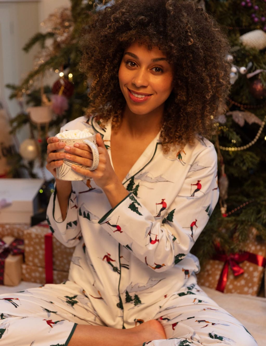 Women s White Christmas Pyjamas M S