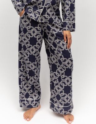 Cyberjammies Womens Cotton Modal Chain Print Pyjama Bottoms - 8 - Navy Mix, Navy Mix