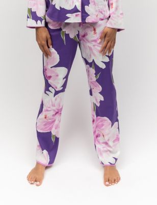 Cyberjammies Women's Cotton Modal Floral Print Pyjama Bottoms - 20 - Purple Mix, Purple Mix