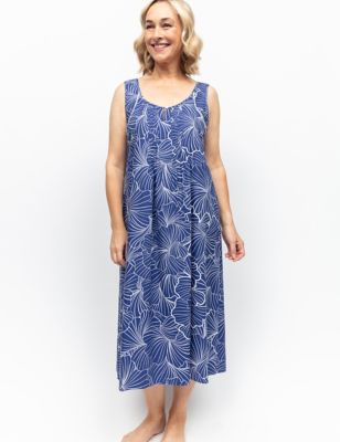 Cyberjammies Women's Cotton Modal Shell Print Nightdress - 8 - Blue Mix, Blue Mix