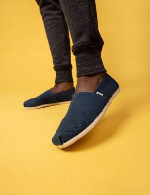 Toms Mens Canvas Espadrilles - 7 - Blue, Blue,Grey,Black/Black,Black