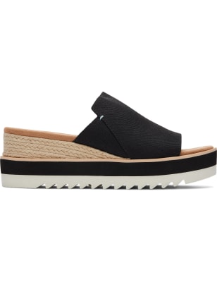Canvas Wedge Mules