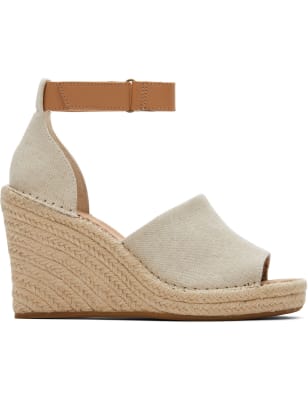 Canvas Ankle Strap Wedge Espadrilles
