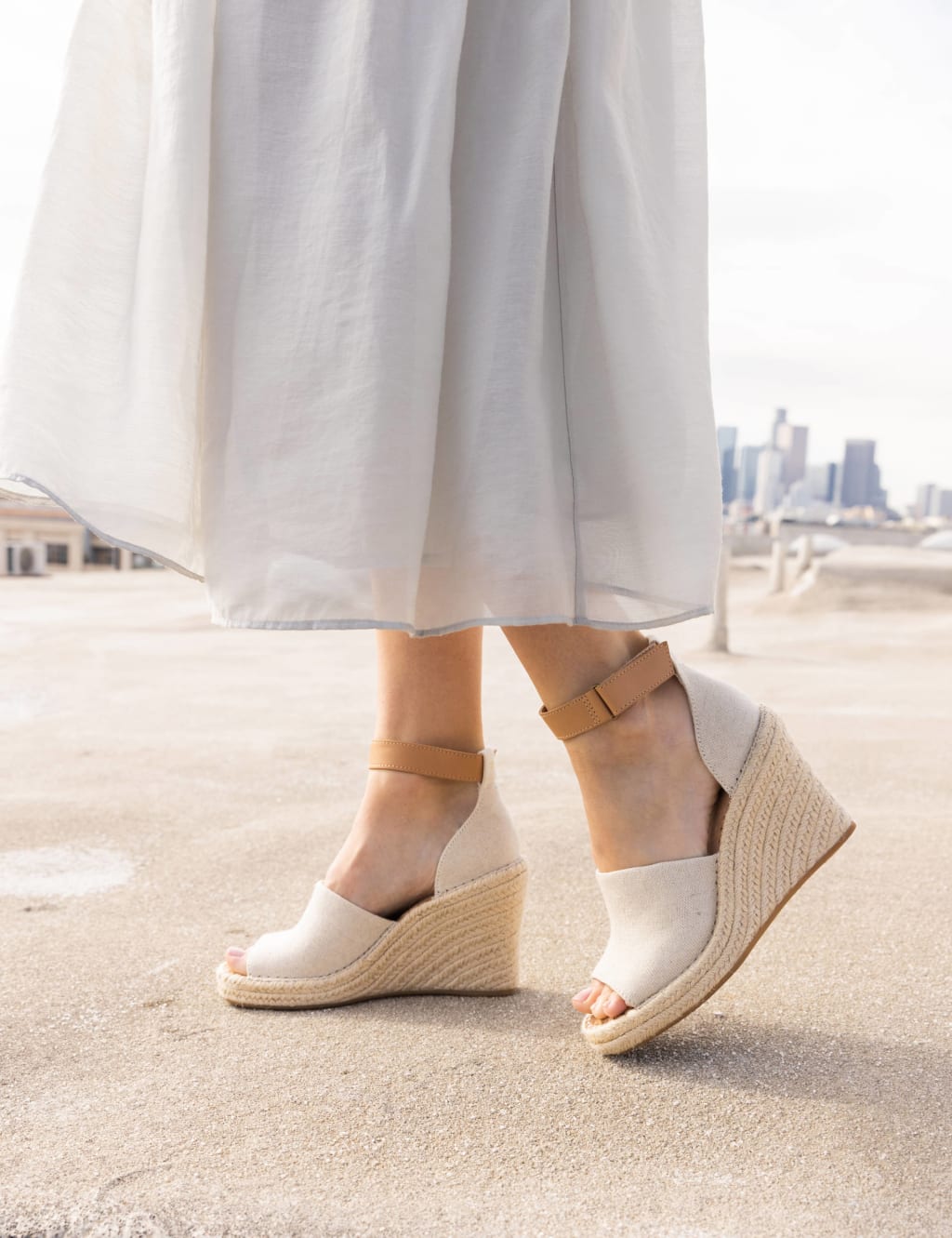 Canvas Ankle Strap Wedge Espadrilles image 6
